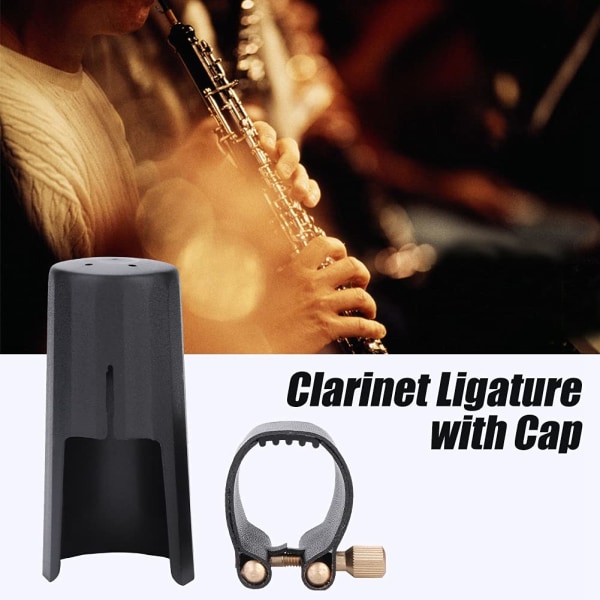 Bb klarinet ligatur, med plastikhætte mundstykkeclips