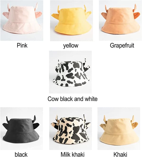 Unisex Ko-tryckt Hinkhatt Bomull Ko-hatt (Svart+vit ko)