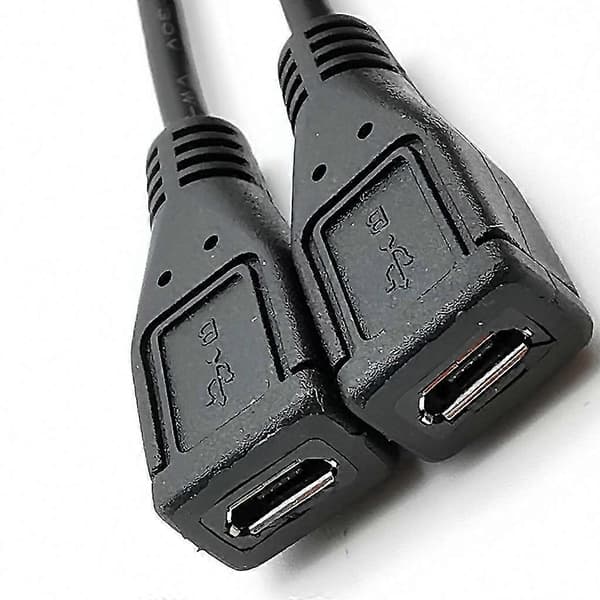 Splitter Micro USB-kabel, 5-pinners hann til 2 hunn Y-splitterkabel lader
