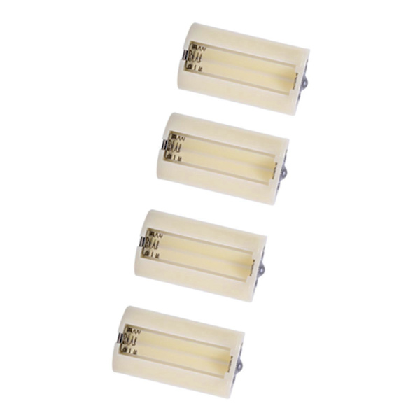 Universal Batteriadapter Holder Case Box, 3 AA til D Størrelse Parallel Konverter, 4 stk. Hvid