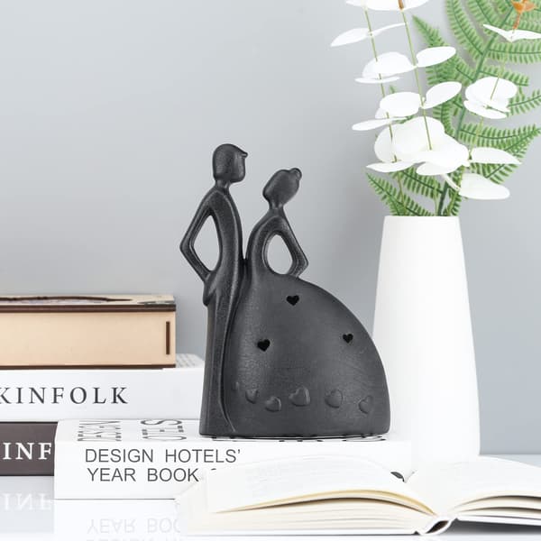 Romantisk par-figurer Gylden evig hjerte-figur (B) black