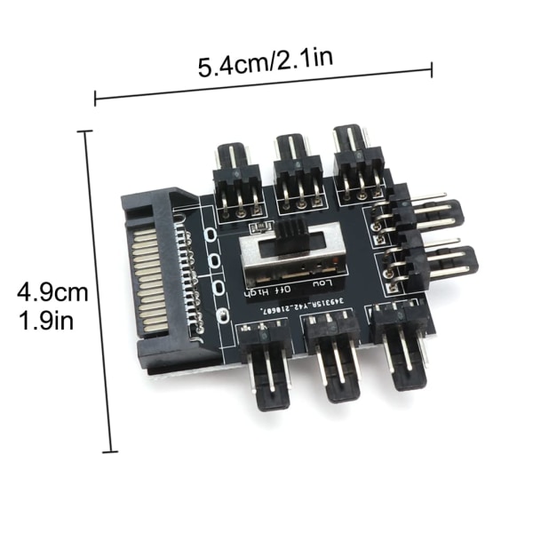 PC Fan Hub 12V PWM Hub, 8-kanals 3Pin PWM, CPU-hovedkort-ventilatorkontakt Desktop Computer Cooler Case Fan, SATA-grænseflade (8-port SATA)
