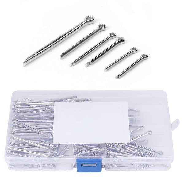 340 stk. splitstift sortimentssæt kit 304 rustfrit stål industrielle forsyninger fastgørelsesanordning