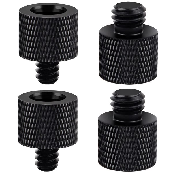 4 stk. stativadapter, 3/8 til 1/4 adapter, mikrofongevindskrueadapter
