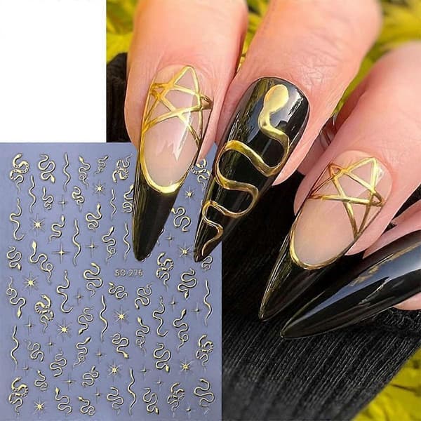 8 st Orm Nageldekaler för Nagelkonst 3D Självhäftande