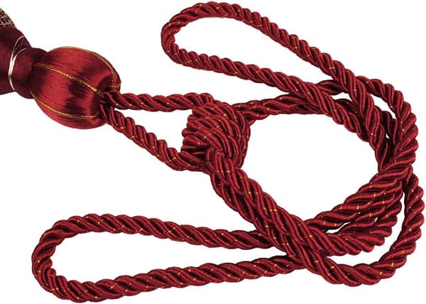 1 par Draperie Tie-Back snodd rep gardin hem fönsterbehandlingar dekor (Datum röd)