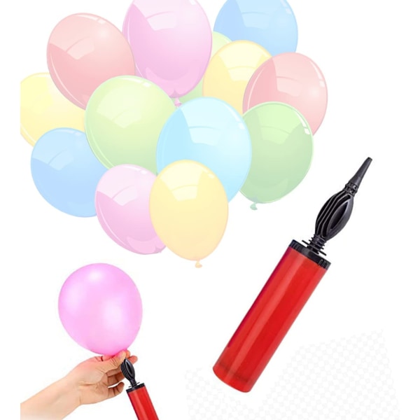 Ballongpump, manuell handpump för ballongbågesats, heliumballongpump, för festdekorationer, fitness och yogabollar (assorterade)