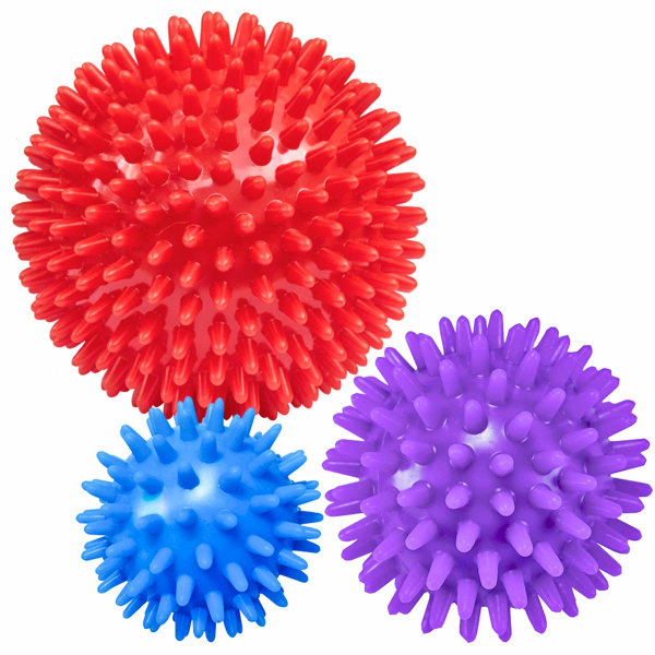 Taggiga massagebollar (set med 3) - Designade för att lindra stress