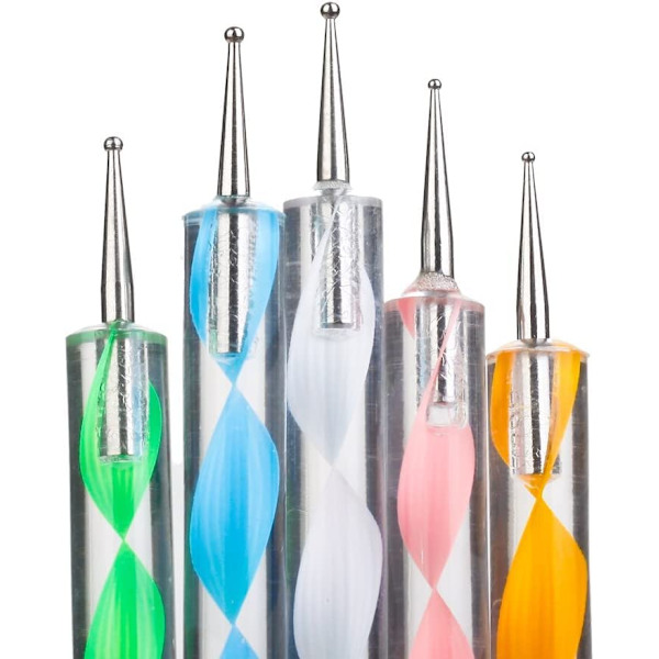 Dotting Tools Set, 5 stk  Nail Art 2 Way Dotting Pen Tool