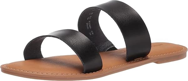 Damesandaler med to remme og åben tå