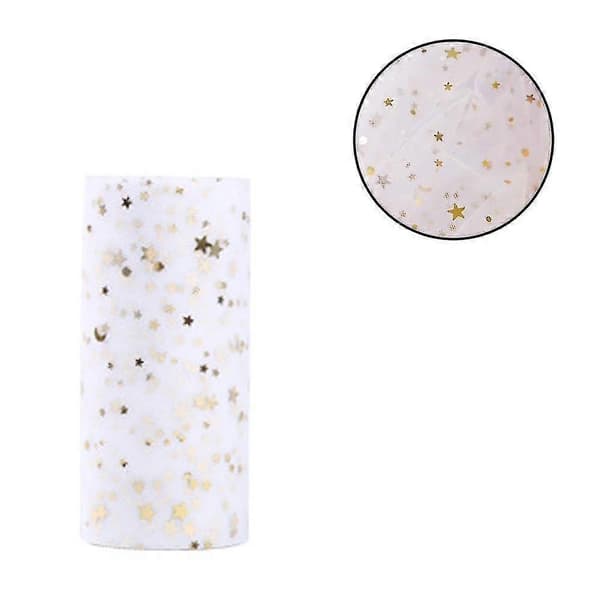 Glittrande tyllbandrulle glittertyllspole, 15 cm x 23 meter