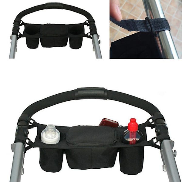 Rattailun säilytyskassi kupinpidikkeellä, musta