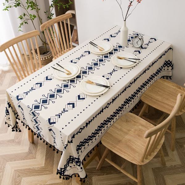 Bomullslinduk med dusker, firkantet 60x78 tommer