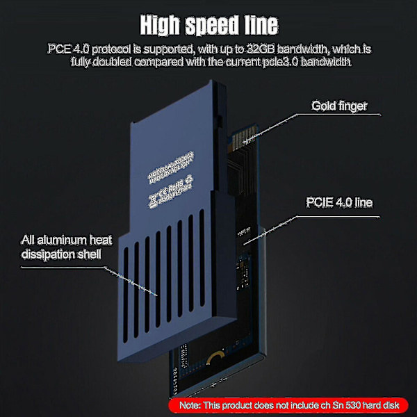 Bærbar 1 TB ekstern SSD - Passer til Xbox Series X/S, ekstern vertsdriftskonverteringsboks M.2 utvidelsesboks 32 g bredde