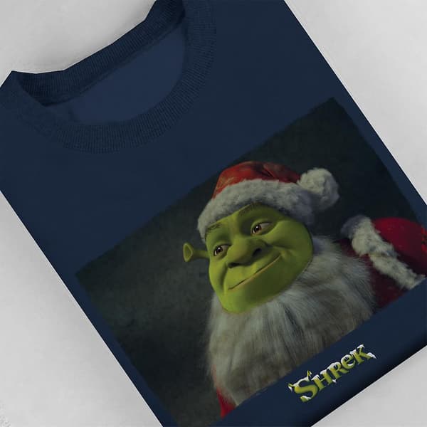 Shrek Jul Julemand Børne Sweatshirt Large (9-11 yrs) Navy Blue