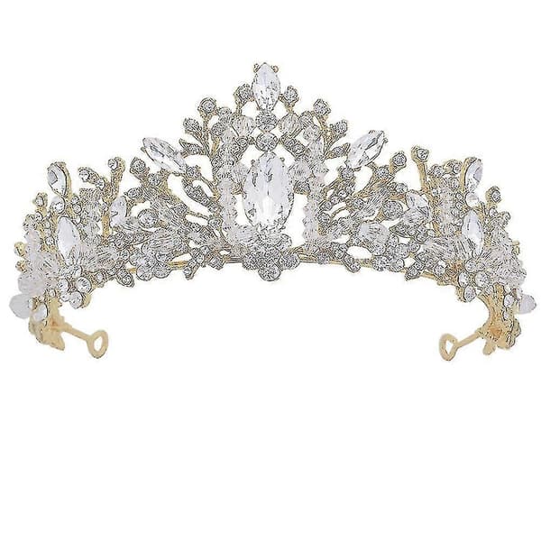 1 stk. Krystallkrone Brude Rhinestone Hodeplagg Fangle Krone (Hvit Diamant)