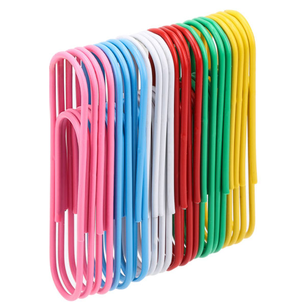 70 stk. farvede papirclips store papirclips (4 tommer)