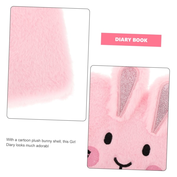 Notesbog med lås foret notesbog Bunny Notesblok Papir Notesbog Girly Fluffy Dagbog Sød Bunny Notesbog Piger Gave Børnegaver Skrive Notesblok