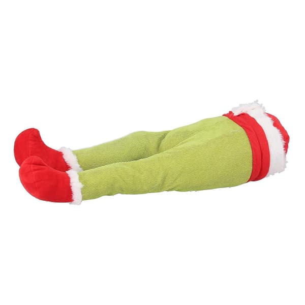 Juldekoration för dörr, tomteben, fyllda ben för grön julgran