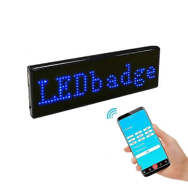 LED Badge App Bluetooth Display Jobnummerplade Lysende Scrollende Brugerdefineret Lysende Badge