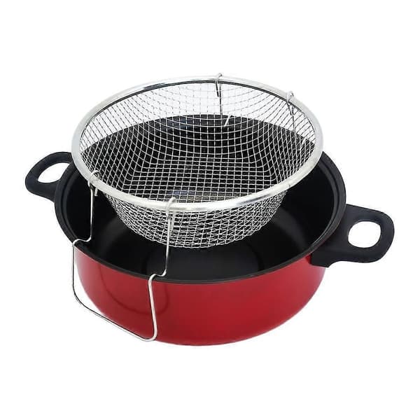 Fritegryte for hjemmebruk med lokk, rustfritt stål, non-stick