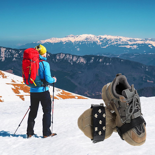 1 Par Crampon Traktionsklodser, Anti-Slip Gripper Spids Is Traktionsklodser Gå Traktionsklodser Holdbar Is Sne Greb 7 Punkt Klodser til Vandring