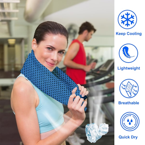 Kylhandduk, 3 st kylhanddukar för nacke, snabbtorkande ishandduk mjuk andningsbar gymhandduk mikrofiber svetthandduk (40\"X 12\")