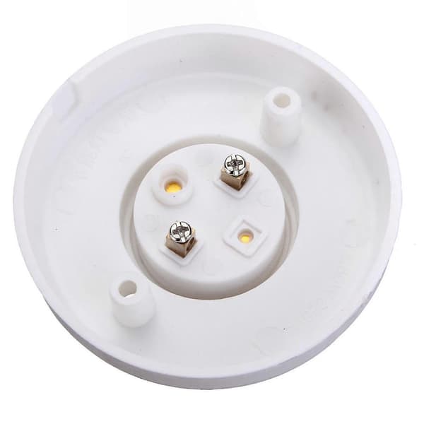 2x E27 Rund Plastik Base Skrue Pære Lampefatning Holder Hvid