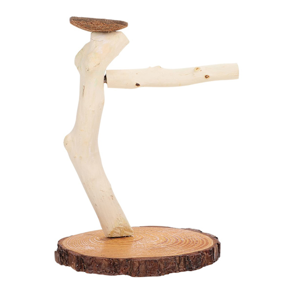 Papegøje Legetræ Stativ Bord Platform Fuglebur Feeder Stativ Fitnesscenter Legegård Stige til Kakaduer Conures Parakitter Finker, Assorteret Farve, 22X16X16cm