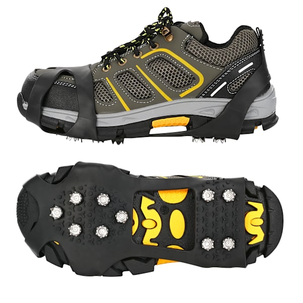 10 Lys Is Sne Grips Klampe Crampons Over Sko Støvle Trækkraft Klampe Slip-on Stretch Fodtøj（XL)