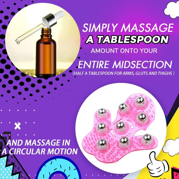 2 st kroppsmasagehandskar, handformad massagerulleboll (rosa)