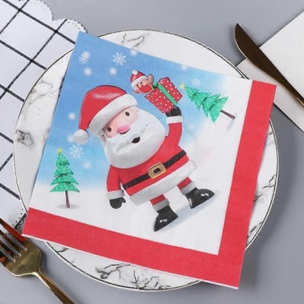 Servietter til julebord, julepynt style1