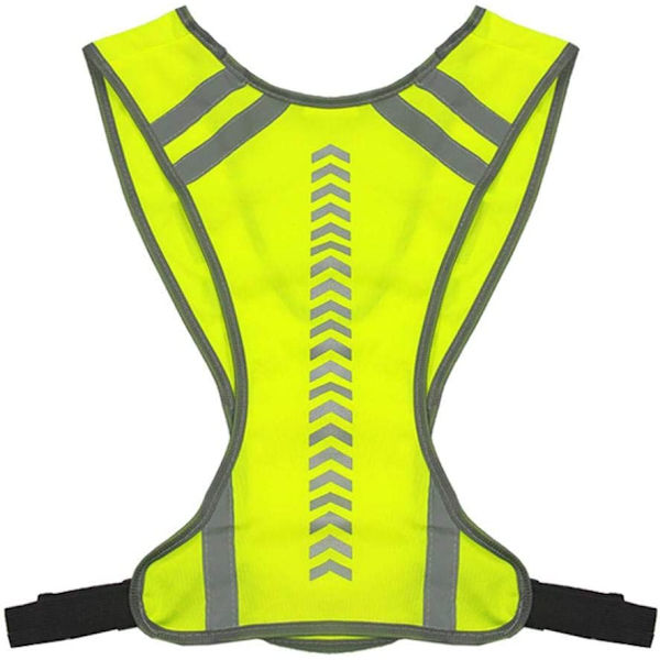 Reflekterande gul löparväst med hög synlighet och armbind