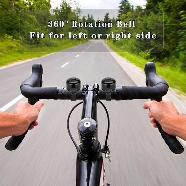 Cykelklokke Cykelklokke med høj, klar lyd, landevejs- og mountainbikeklokke (sort) black