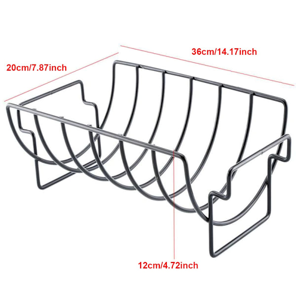 Ribbeholder, Non-Stick Grill Rib Stativ, for Utendørs Grillverktøy