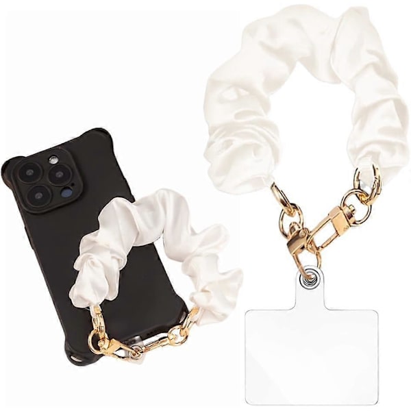Telefonhandledsrem, Scrunchie Telefonrem med Fästflik, Anti-Fall