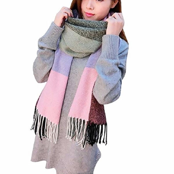 Damhalsduk rutig pashmina stola överdimensionerad höstduk vintersjal rutig tartan axelsjal pläd filt sjal modesjal mjuk varm