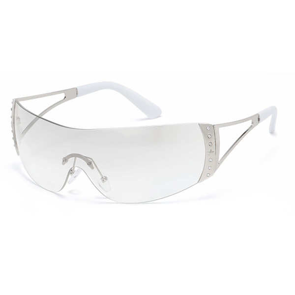 Trendy Rimless Y2K Wraparound Solbriller - til kvinder og mænd, stilfulde rammeløse overdimensionerede wraparound briller til cykling, sport, shopping og udendørs