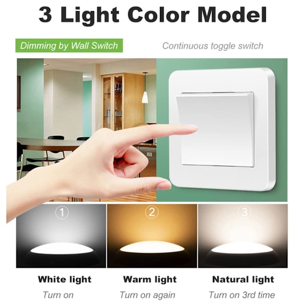 LED Træ Rundt Loftslampe, 12W Ø23cm Moderne Træbase Indendørs Rund Fladmontering, 3 Farver Dæmpbar Loftslampe