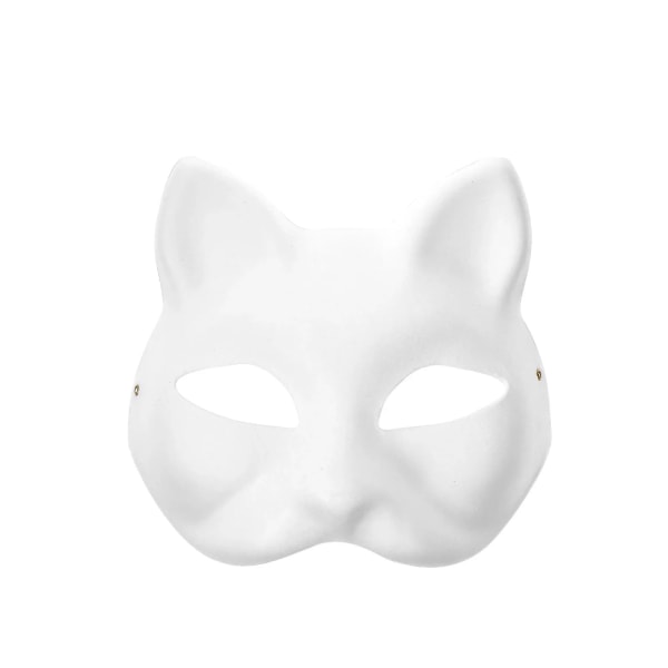 Tee-se-itse -tyhjät Fox Cat -naamarit, valkoiset paperinaamarit, tyhjät naamarit maalaukseen, käsinmaalatut askartelunaamarit, naamiointitaidetta Cosplay-tanssiin ja -bileisiin