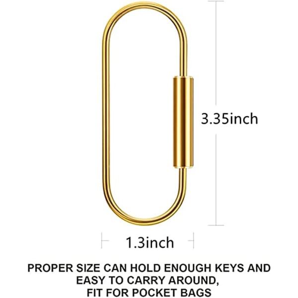 2 stykker holdbar messing skrue låseclips nøglering Ring Enkel