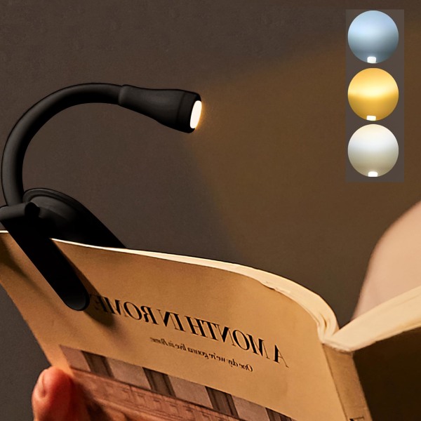 Lukuvalo, kirjanvalokiinnike kirjan lukuvalo, jossa on 3 silmiä suojaavaa tilaa lukuvalokirjalamppu, portaaton himmennys, ladattava kirjavalo