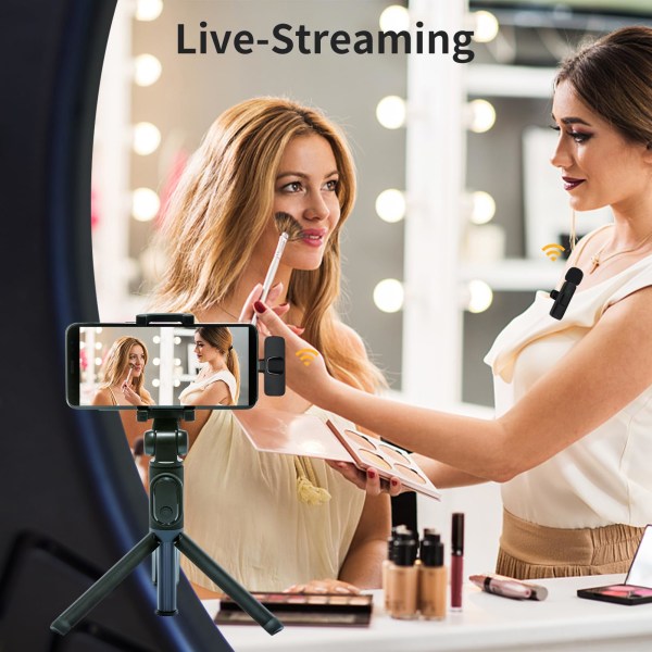 Trådløs Bluetooth-mikrofon til mobiltelefon, mini-mikrofon til videooptagelse, YouTube-streaming/vlog, støjreduktion (USB-C med 1 mikrofon)