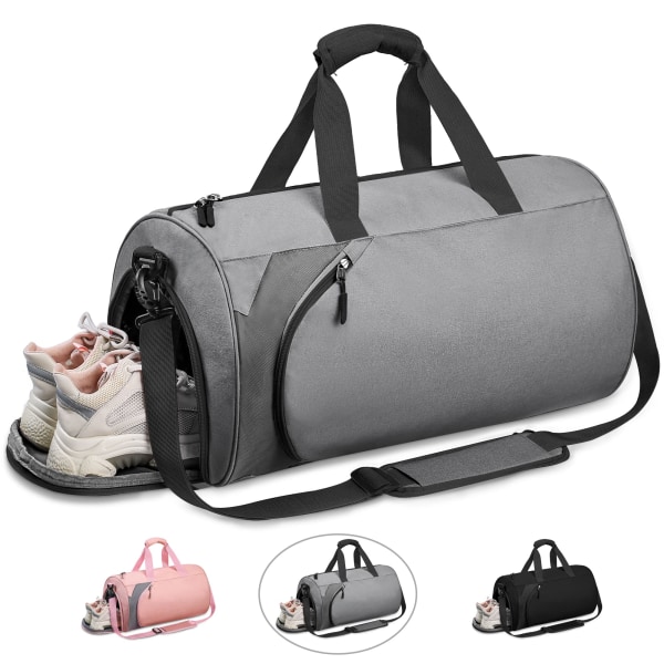 Sport Gym Bag for Women Men, Small with Shoe Compartment and Waterproof Wet Pockets,  Holdall Bags Fitness Handbag for Sport Travel Training Journey