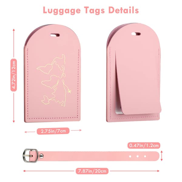 Pascovers og bagagemærke, 2 stk. (hvid, pink)