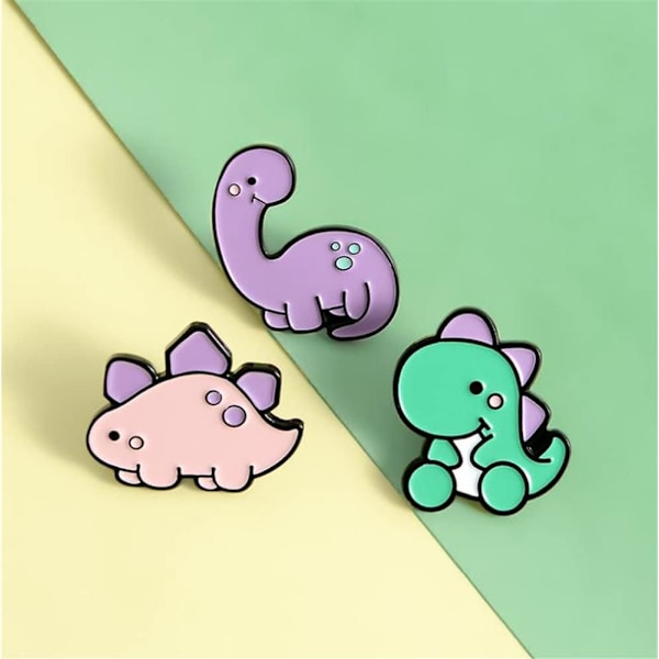3 kpl Söpö Dinosaurus Rintaneula Emali Pinsi Eläin  Pinsisetti Dinosaurus Sarja Rintaneula Väri Rintaneula Lahja Pojille Lapsille Vaatteet Hattu Reput Tarvike
