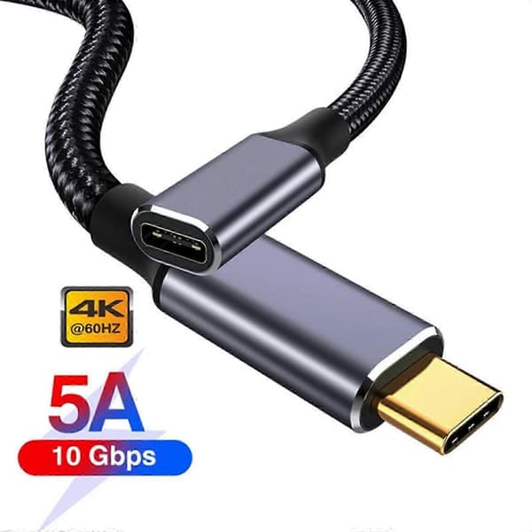 USB Typ C Förlängningskabel USB 3.1 Typ C Hane till Hona Förlängningsladdningssynkroniseringskabel för Mobiltelefon Laptop