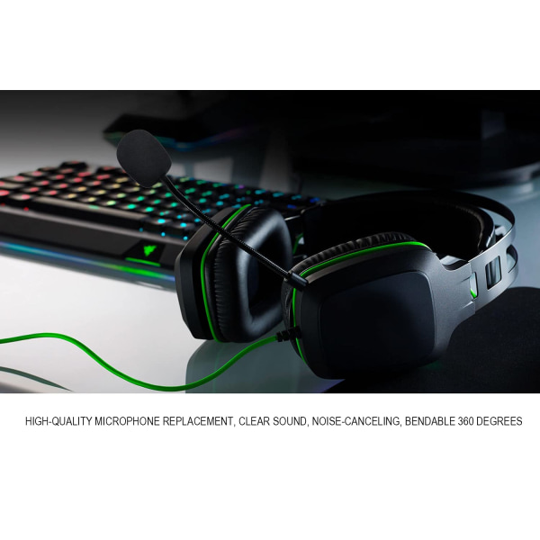 Reservemikrofon for Razer Electra V2 Gaming Headset på PS4 PS5 Xbox One PC, Avtakbar Bommikrofon