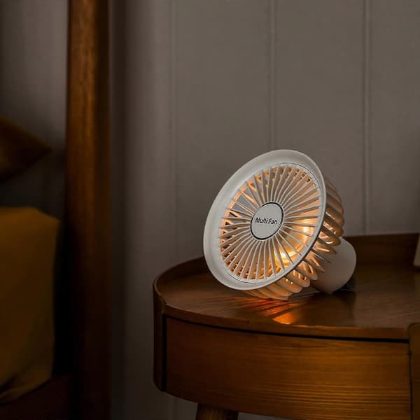 3000mah USB Genopladelig 3 Gear Hængende Loftventilator Med LED Lys Lampe