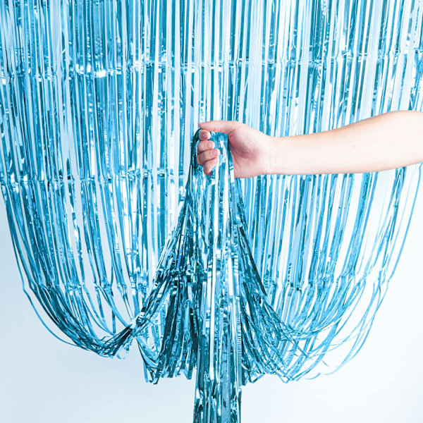 2 stk. 3ft x 8.3ft lyseblå glimmergardin